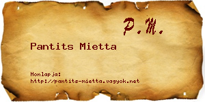 Pantits Mietta névjegykártya